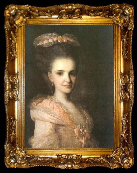framed  Fyodor Rokotov Lady in a Pink Dress,, ta009-2